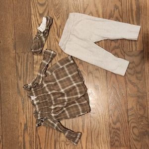 Carter's green/gray flannel 3-piece. 6 mos.